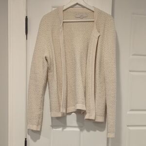 LOFT Women's Textured Cream Cardigan